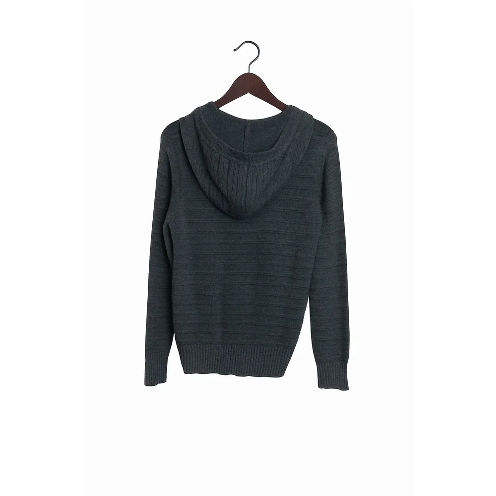 Banana Republic Mens Gray Knit Hoodie Pullover 1/4 Zip‎ Sweater Medium - Picture 2 of 4